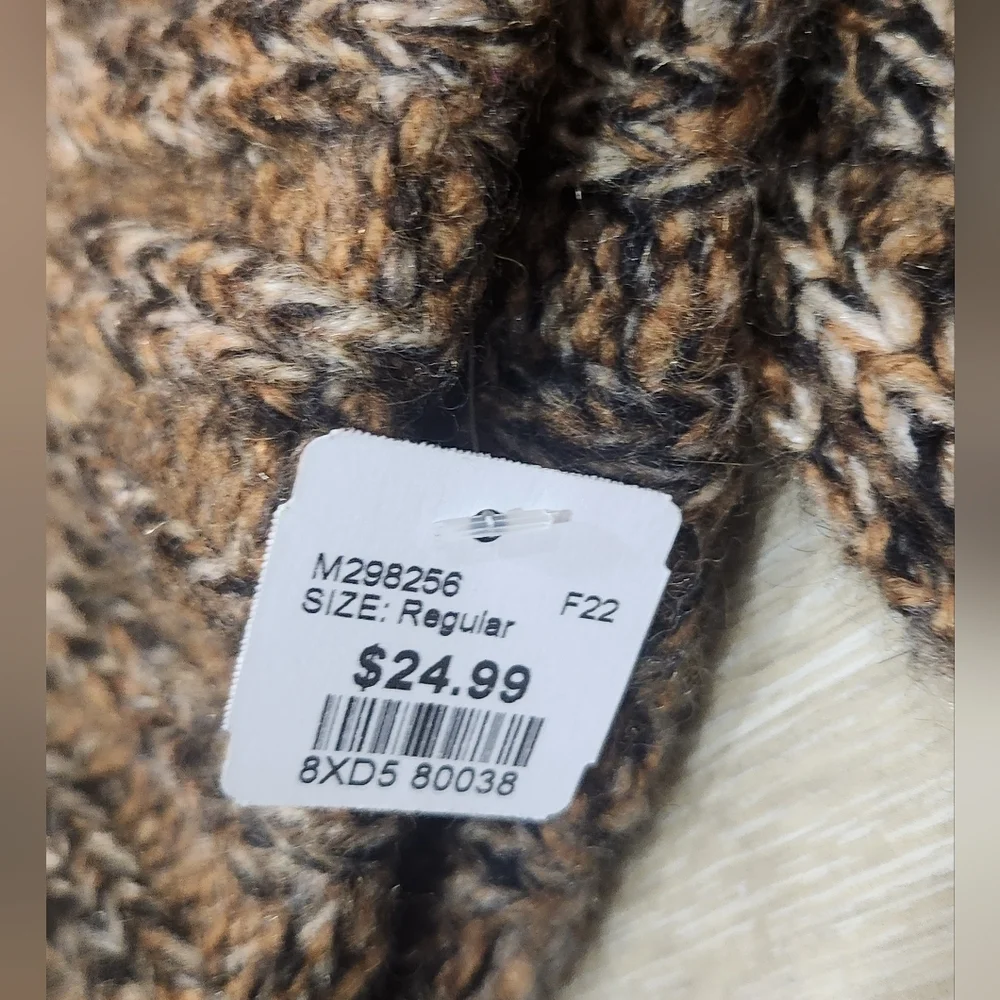 Mens Wearhouse Brown Wool Blend Beanie And Scarf Set One Size - Picture 6 of 7